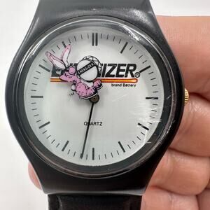 VTG Energizer Brand Battery Bunny Second Hand BlackResin Wrist Watch Promotional